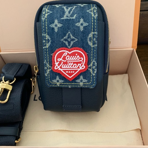NWT Louis Vuitton Denim & Leather Double Phone Pouch - Picture 4 of 16